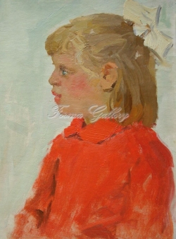 Портрет девочки в красном