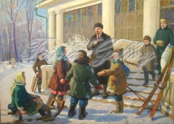 Ленин на прогулке с детьми