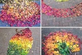 Произведения искусства  из листьев